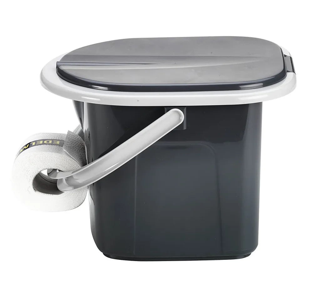 Draagbare BranQ toiletpot 15,5 liter emmer Schemerig grijs