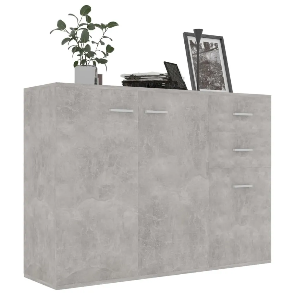 Dressoir 105x30x75 cm bewerkt hout betongrijs