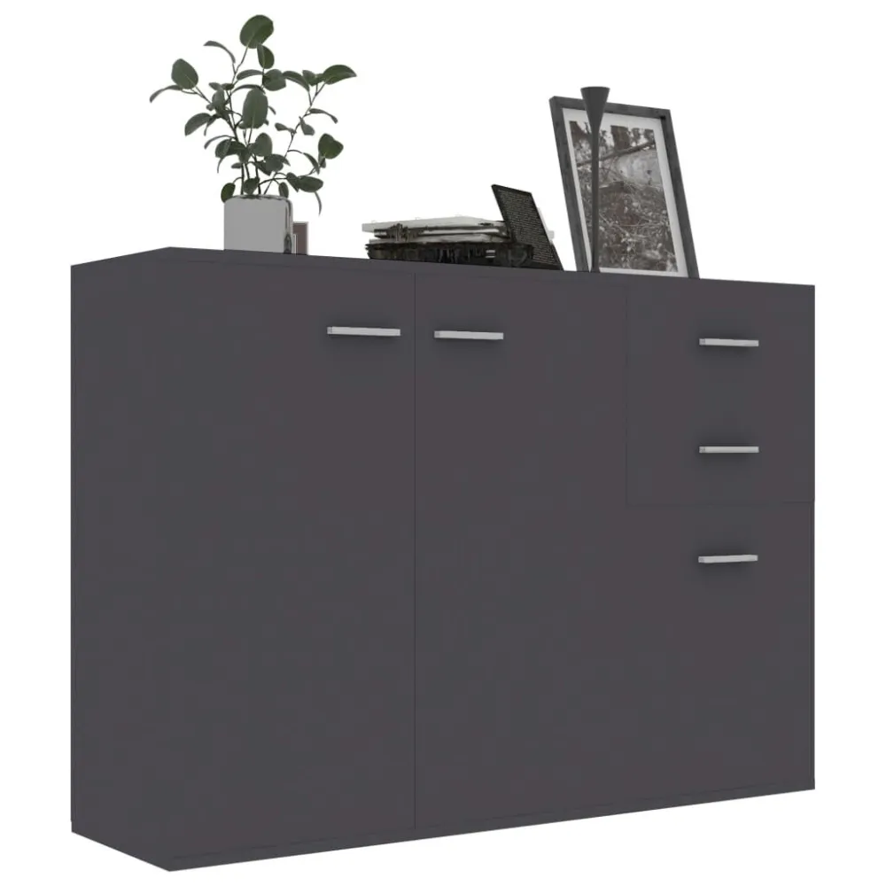Dressoir 105x30x75 cm bewerkt hout grijs