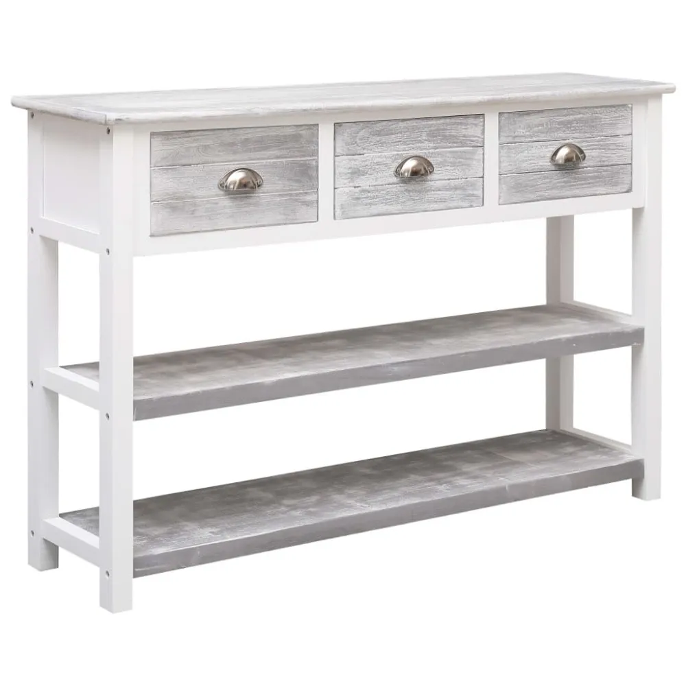 Dressoir 115x30x76 cm hout antiekgrijs