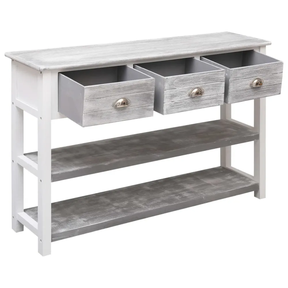 Dressoir 115x30x76 cm hout antiekgrijs