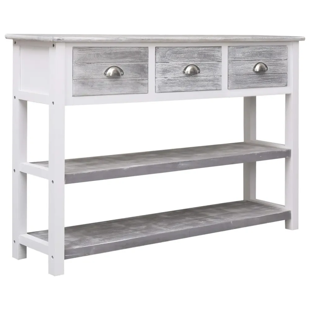 Dressoir 115x30x76 cm hout antiekgrijs