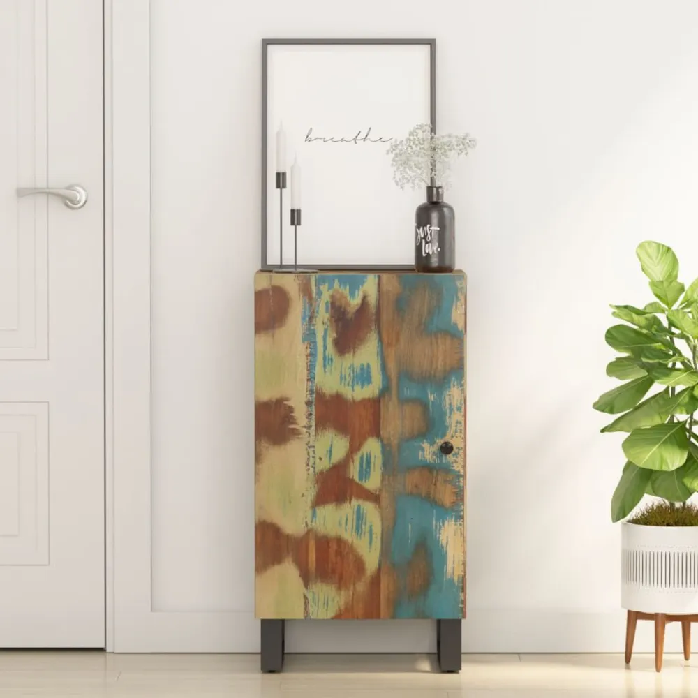 Dressoir met deur 40x31x75 cm massief gerecycled hout