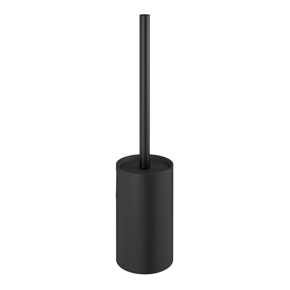 Floor toilet brush holder painted messing from 'Architect s+' collection Cosmic - Satin black