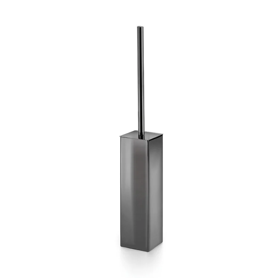 Floor toilet brush holder ravenzwart nickel stainless steel squared shape Lineabeta Skoati collection