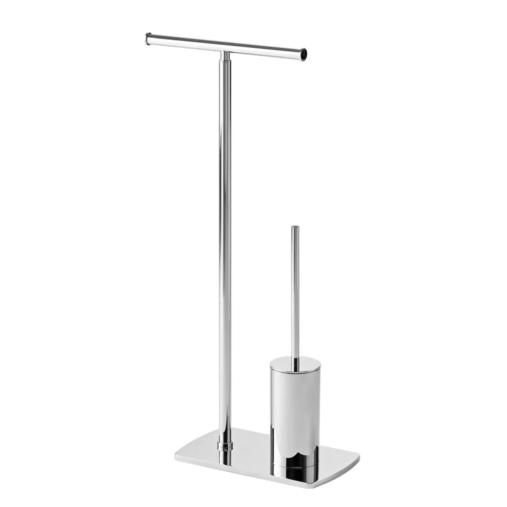 Floor-standing toilet paper holder and brush Stainless Staalsoort model Florida Gedy - Chrome