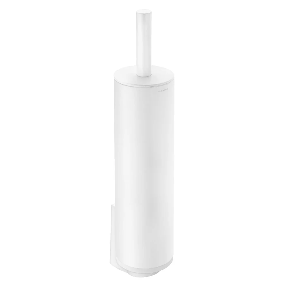 Floor/wall toilet brush holder brass from 'Black & White' collection Cosmic - Satin melkwit 9x10x37 cm