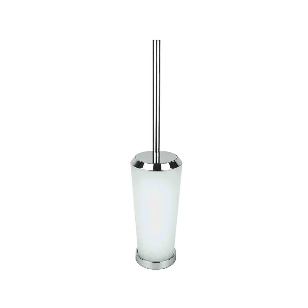 Freestanding toilet brush holder brass and gesatineerd glass Road collection Colombo Design