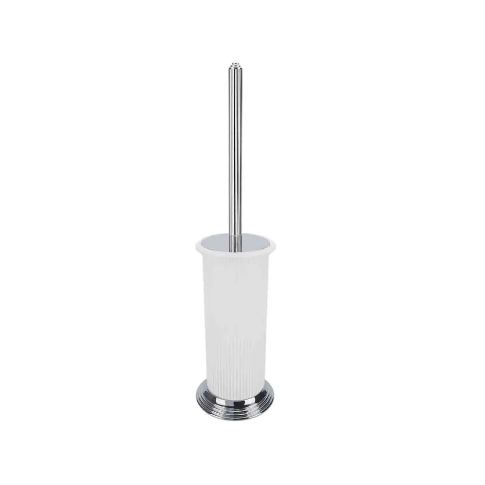 Freestanding toilet brush holder chrome-plated brass and glaswerk Hermitage Colombo Design