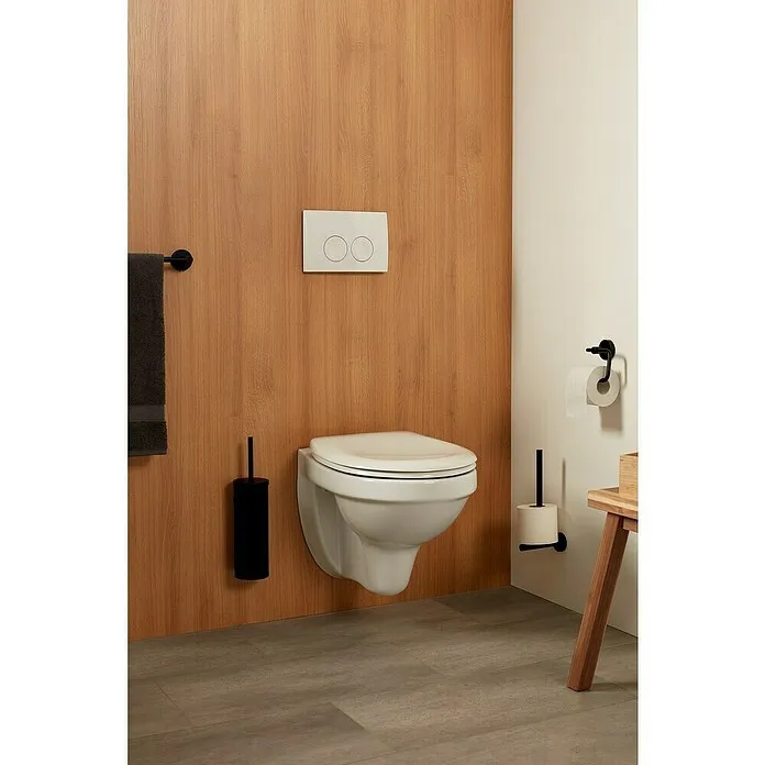 Haceka Kosmos Toiletborstel met houder - Zamak, Zwart
