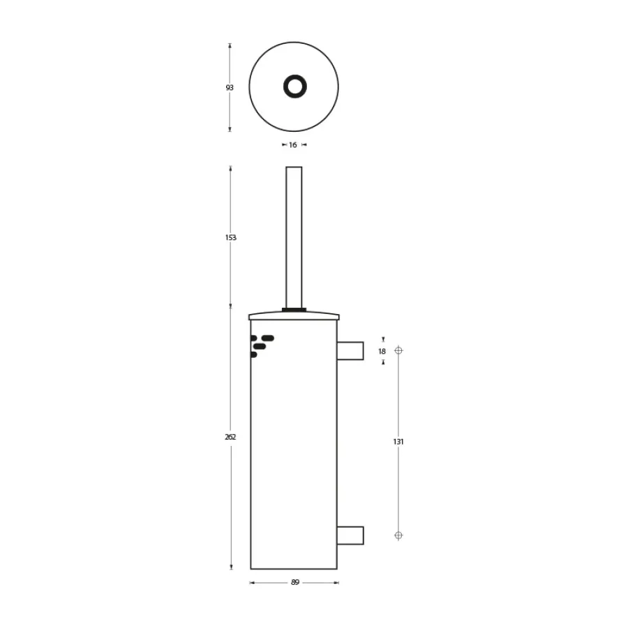 Intersteel toiletborstelset - kokermodel wandmontage - RVS