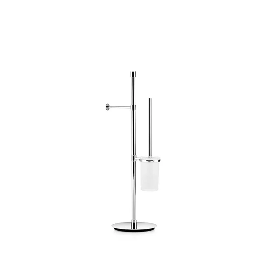 Lange toilet paper holder and toilet brush holder brush included Lineabeta Ranpin collection chrome-plated brass round base