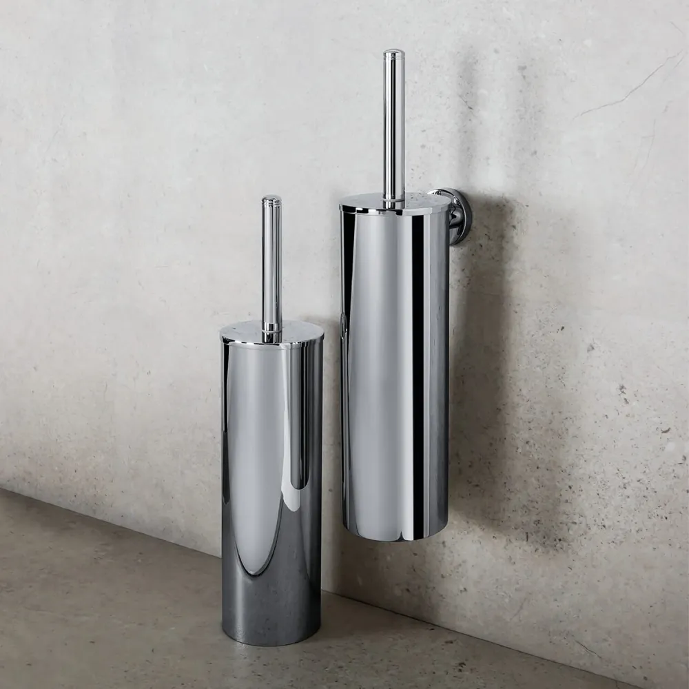 Matte Ebbenhout Standing Toilet Brush Holder Colombo Design Basic Collection Plug Fixing and Optional Adhesive Kit