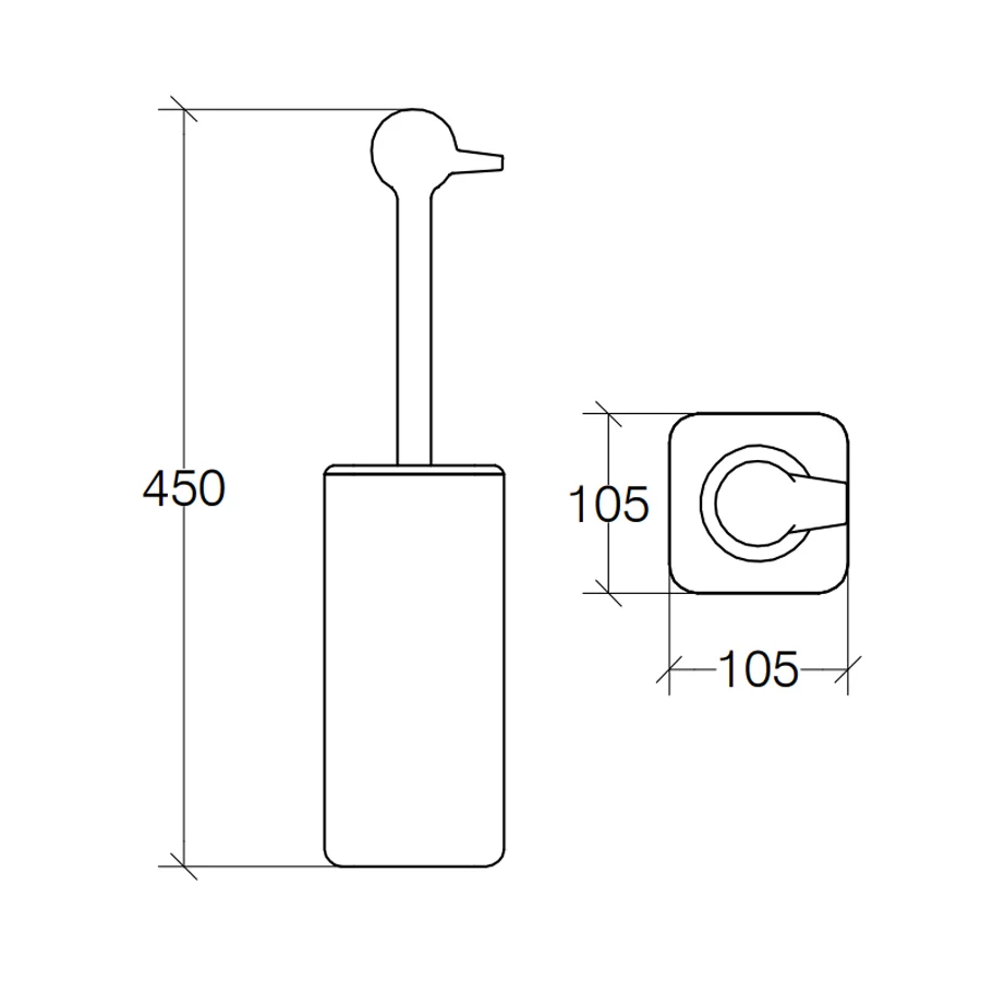 Melkwit ceramic toilet brush holder brush handle shaped like goose head orange silicone Lineabeta Baston