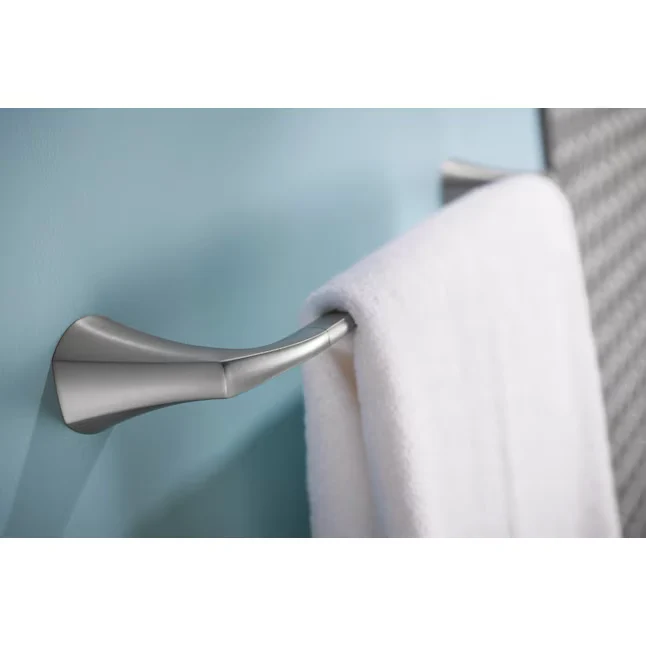 Moen 3-Piece Lindor Geborsteld Nickel Decorative Bathroom Hardware Set Towel Bar,Toilet Paper Holder and Towel Ring
