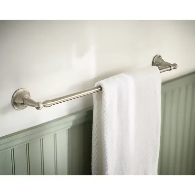 Moen 3-Piece Sage Satijnachtig Nickel Decorative Bathroom Hardware Set Towel Bar,Toilet Paper Holder and Towel Ring