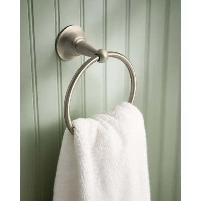 Moen 3-Piece Sage Satijnachtig Nickel Decorative Bathroom Hardware Set Towel Bar,Toilet Paper Holder and Towel Ring