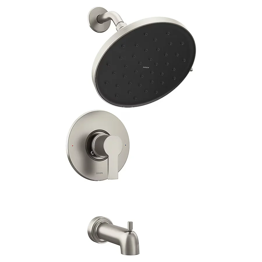 Moen Avri Magnetix Spot Resist Geborsteld Nickel 1-handle Single Function Round Bathtub and Shower Faucet Valve Included