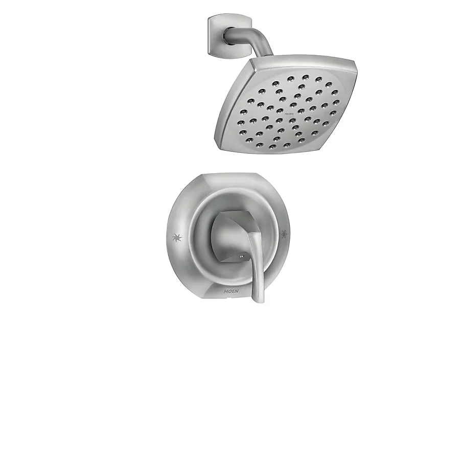 Moen Lindor Spot Resist Brushed Nickel 1-handle Één Function Square Shower Faucet Valve Included