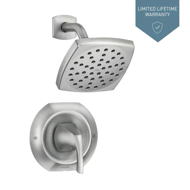 Moen Lindor Spot Resist Brushed Nickel 1-handle Één Function Square Shower Faucet Valve Included