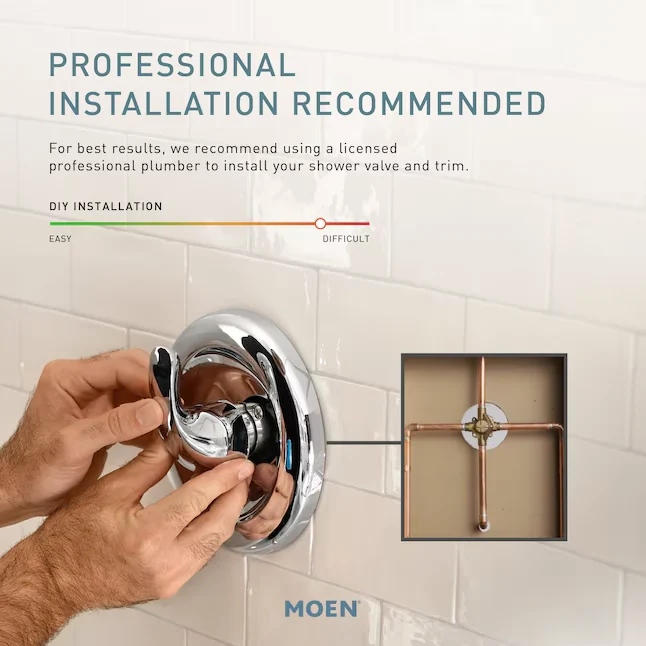Moen Lindor Spot Resist Brushed Nickel 1-handle Één Function Square Shower Faucet Valve Included