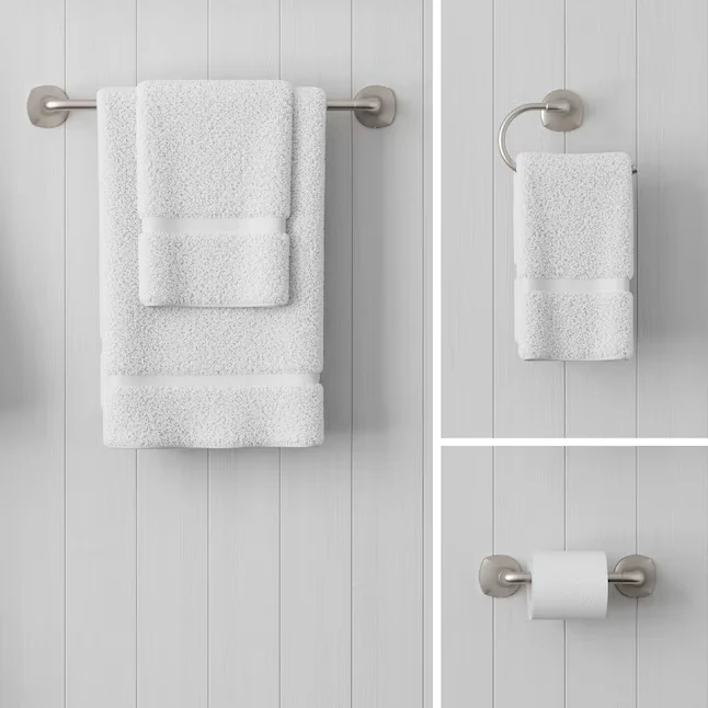 Pfister 3-Piece Rancho Satijnachtig Nickel Decorative Bathroom Hardware Set Towel Bar,Toilet Paper Holder and Towel Ring