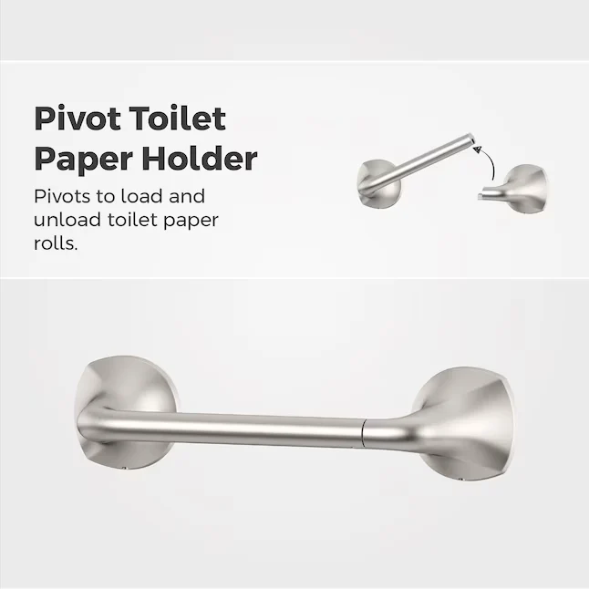 Pfister 3-Piece Rancho Satijnachtig Nickel Decorative Bathroom Hardware Set Towel Bar,Toilet Paper Holder and Towel Ring