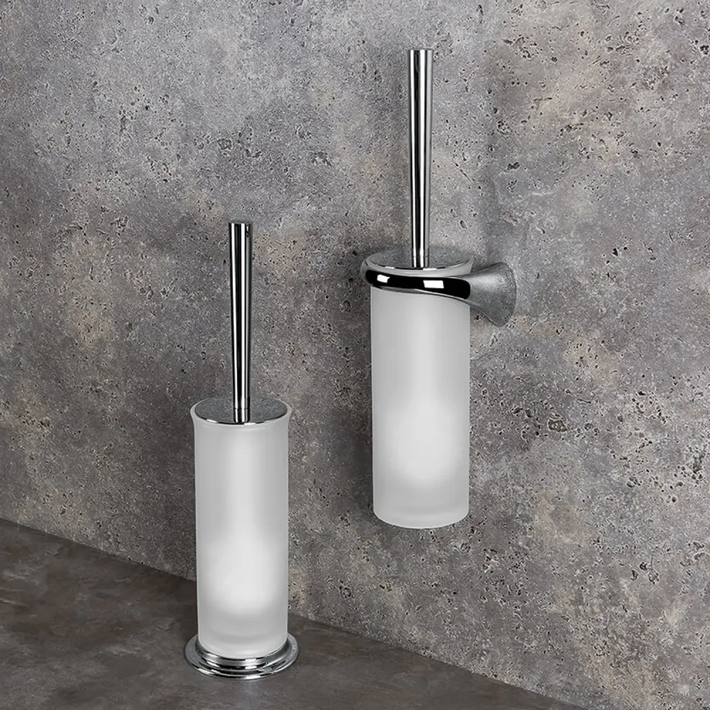 Replacement toilet brush holder mat glass base Link collection Colombo Design