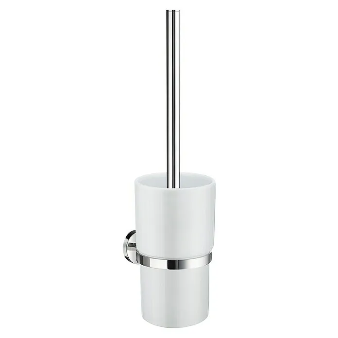 Smedbo Home Toiletborstel met houder Porselein - Messing, Chroom, wit