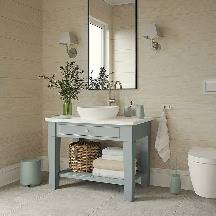 Smedbo Toiletborstel met houder - Eucalyptus, l x b x h: 100 x 100 x 350 mm