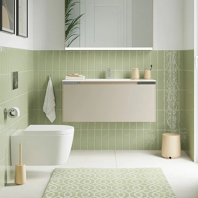 Smedbo Toiletborstel met houder - Sand, l x b x h: 100 x 100 x 350 mm