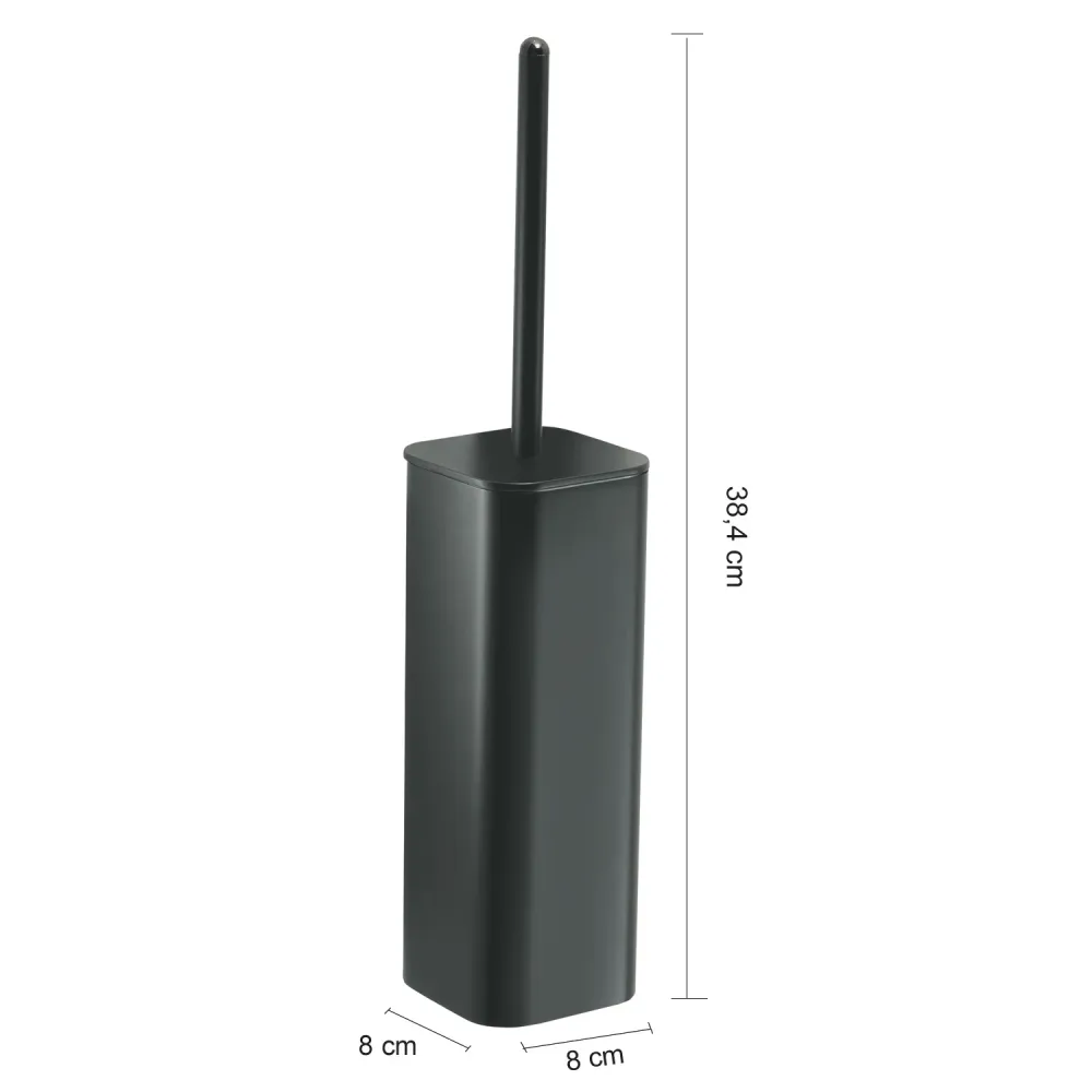 Toilet brush holder Brass, AISI 304 Roestvrij Steel and Cromall Outline Gedy - Matte Black