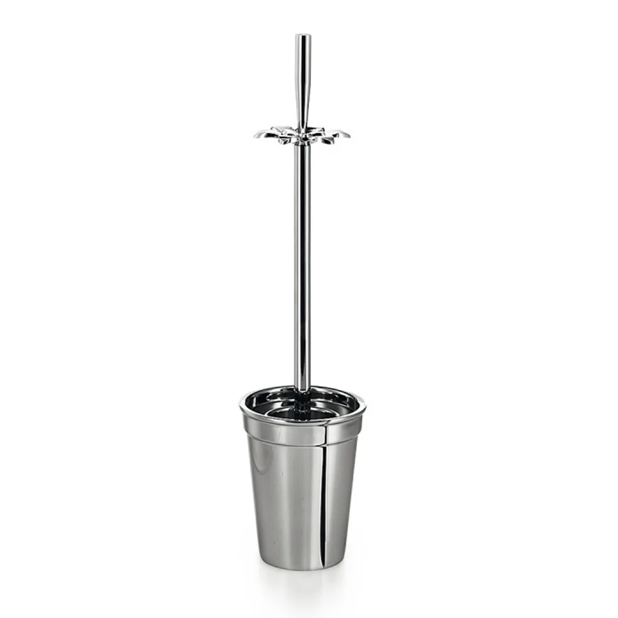 Toilet brush holder 'BUTTO' brush gepolijst stainless steel Lineabeta Balenghi vase-shaped flower