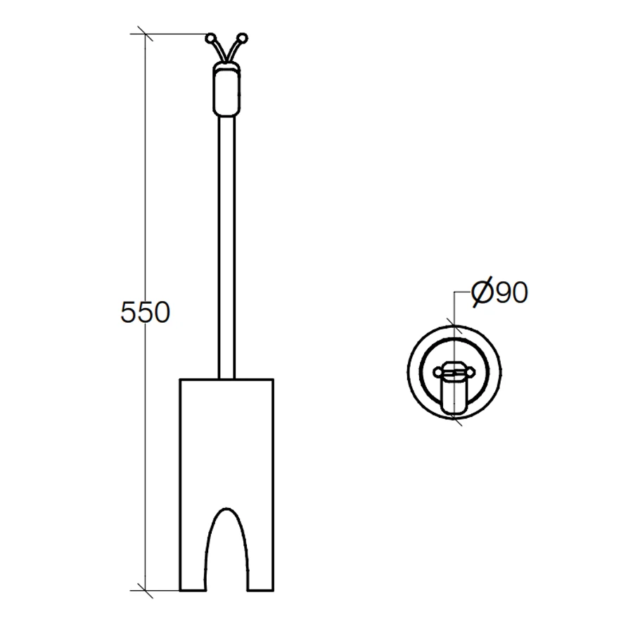 Toilet brush holder 'LONGA' brush hoogglans stainless steel Lineabeta Balenghi shape giraffe