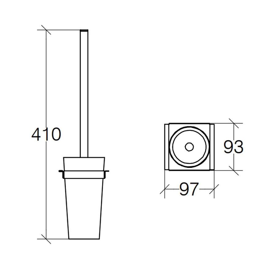 Toilet brush holder polished corrosiebestendig steel Lineabeta model Skuara