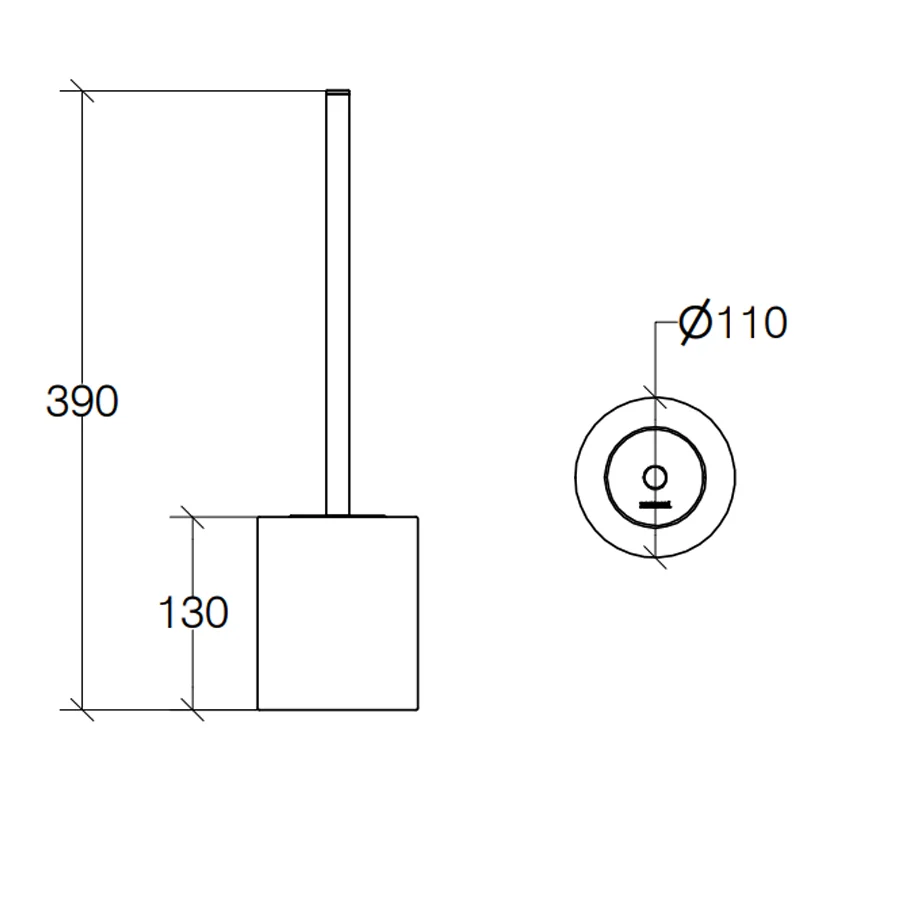Toilet brush holder round floor brush glanzend stainless steel Lineabeta Balenghi