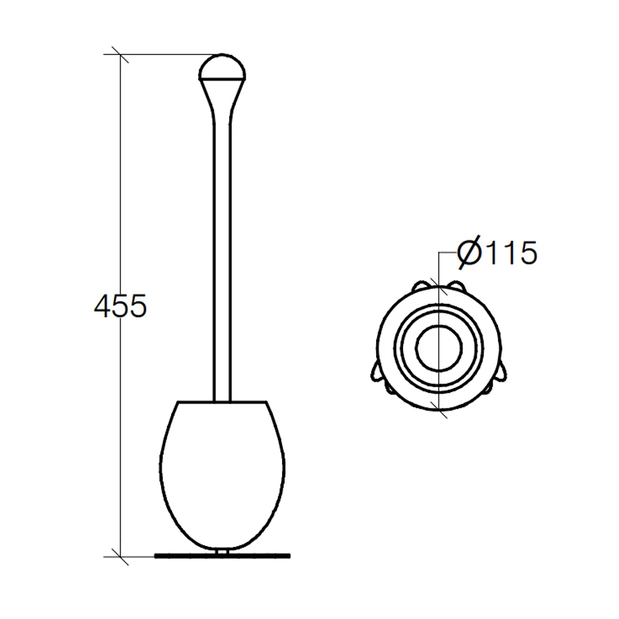 Toilet brush holder 'VOVO' brush polished RVS steel Lineabeta Balenghi egg-shaped