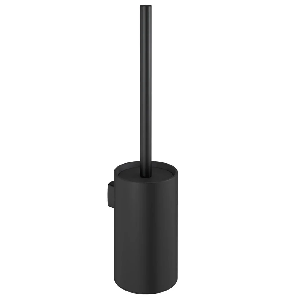 Wall-mounted brass toilet brush holder painted from 'Architect s+' collection Cosmic - Satijnstof black