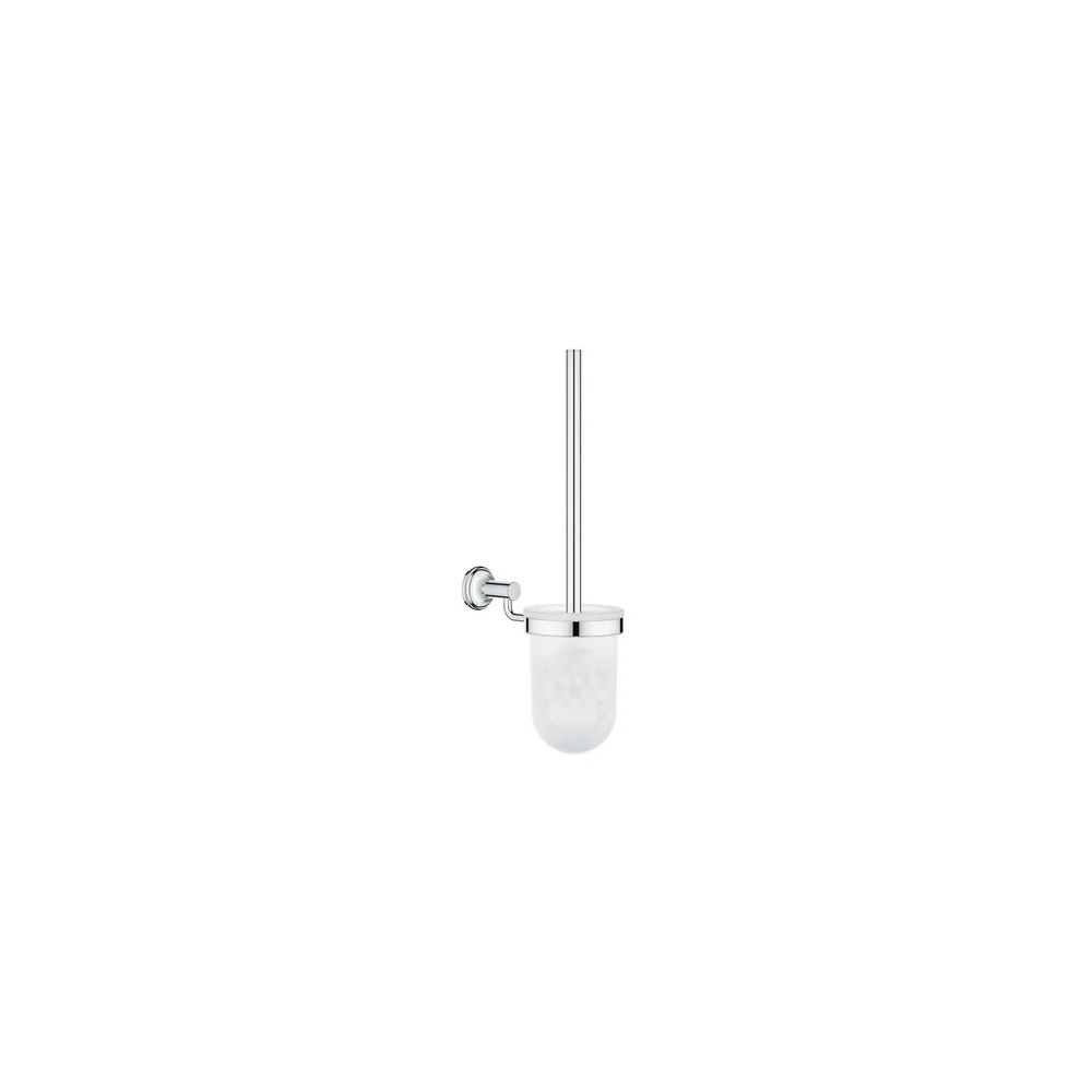 Wall-mounted toilet brush holder complete glass and metalen Grohe Essentials Authentic