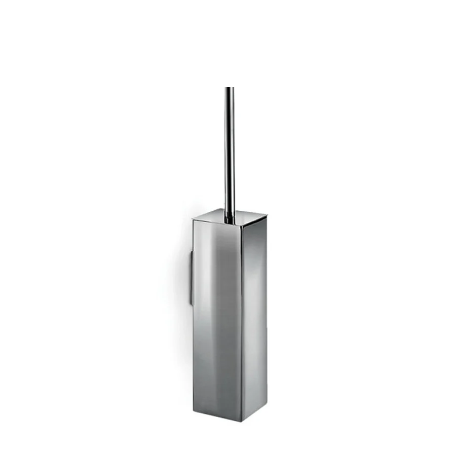 Wall-mounted toilet brush holder satin stainless steel squared shape Lineabeta Skoati collection