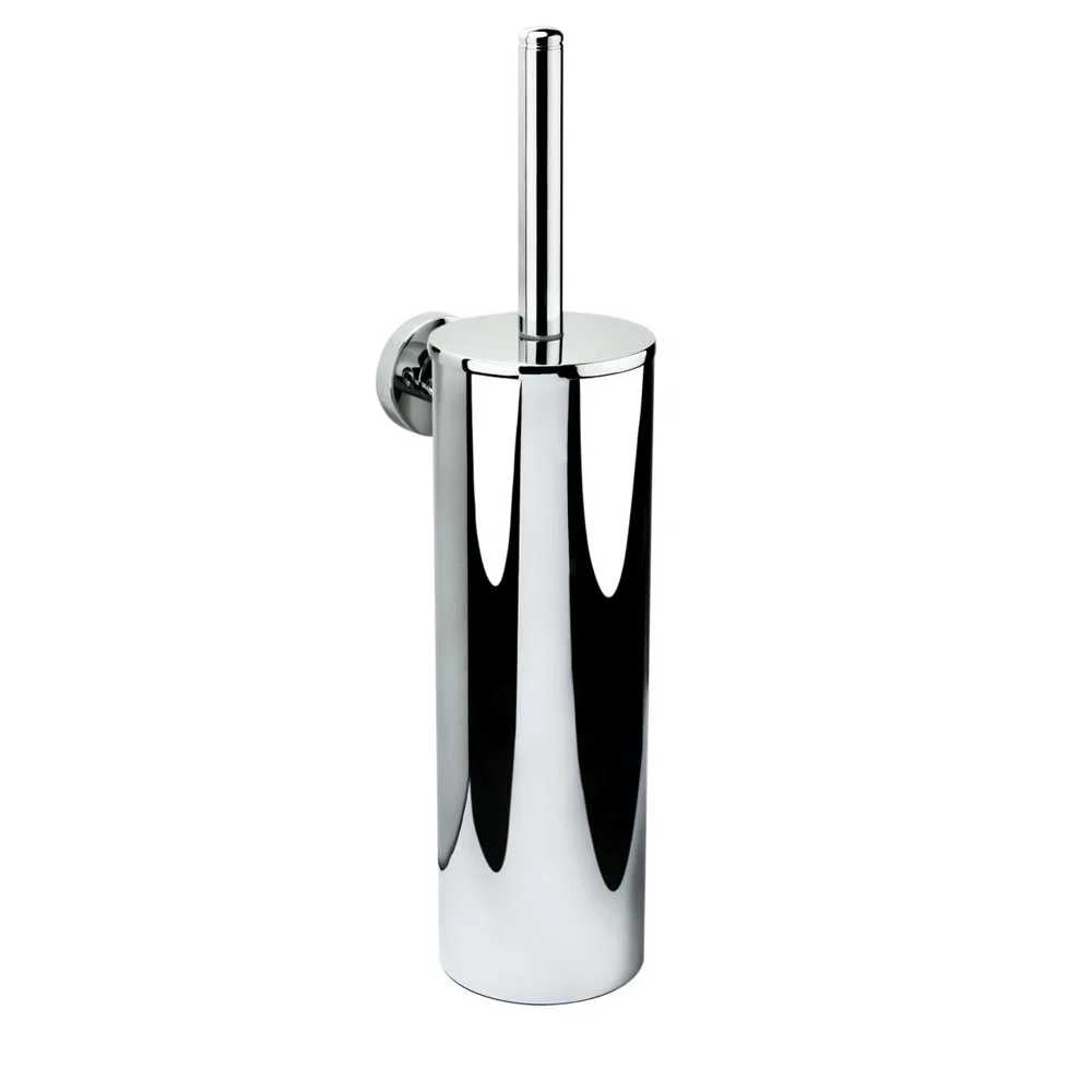Wandbevestigd toilet brush holder chrome-plated brass Colombo Design Basic collection plug and glue fixing optional kit
