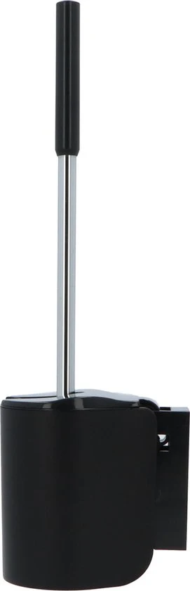 4bathroomz® Dichte Toiletborstel met Wandhouder - Automatische Zwarte Wc borstel