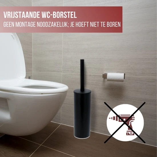 4bathroomz® Oslo Metalen Toiletborstel met wand houder