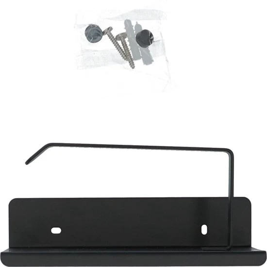 4bathroomz® WC-Rolhouder Zwart met plankje voor Telefoon - toiletrolhouder