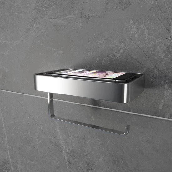 Luzzo® Piazzo Messing Toiletrolhouder met planchet - wc rolhouder