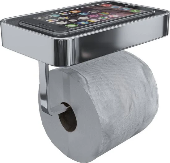 Luzzo® Piazzo Messing Toiletrolhouder met planchet - wc rolhouder