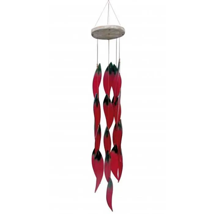 GLAS WINDBEL CHILIS VUURKLEURIG 59 CM Aquigarden