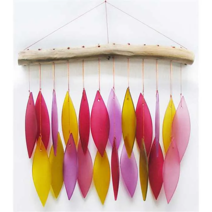 GLAS WINDBELLAAT VUURKLEURIG 44 CM Aquigarden