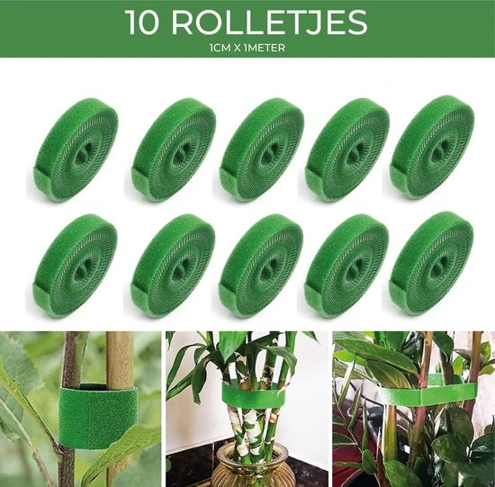 24ME® - 10M Plant Klittenband - Bindmaterialen - Incl. Bewaar Etui - Binnen- en Buiten Gebruik - Binddraad voor Planten