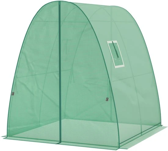 4goodz Boogvormige Foliekas met 2 Roldeuren - 180x180x200 cm - Groen